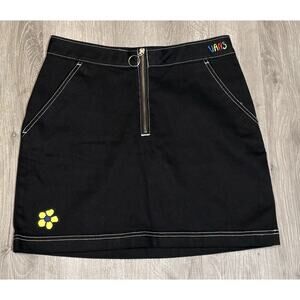 Vans Women‎ Brighton High Waisted Black Denim Skirt Size Medium M
